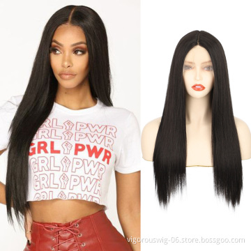 Vigorous Lace Front Wigs for Women Synthetic Long Straight Middle Part Heat Resistant Fiber Hair Natural Looking Wig